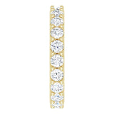14K Gold Round Natural Diamond Shared-Prong Eternity Band – 3 mm Stones (1 3/4–2 CTW) - Yellow Gold - view 4