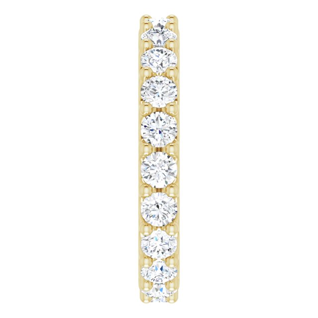14K Gold Round Natural Diamond Shared-Prong Eternity Band – 3 mm Stones (1 3/4–2 CTW) - Yellow Gold - view 4
