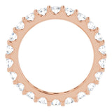 14K Gold Round Natural Diamond Shared-Prong Eternity Band – 3 mm Stones (1 3/4–2 CTW) - Rose Gold - view 2