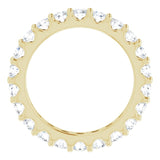 14K Gold Round Natural Diamond Shared-Prong Eternity Band – 3 mm Stones (1 3/4–2 CTW) - Yellow Gold - view 2