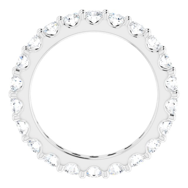 Platinum Round Natural Diamond Shared-Prong Eternity Band – 3 mm Stones (1 3/4–2 CTW) - view 2