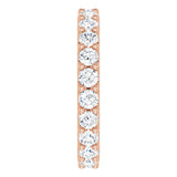 14K Gold Round Natural Diamond Shared-Prong Eternity Band – 3 mm Stones (1 3/4–2 CTW) - Rose Gold - view 4