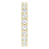 14K Gold Round Natural Diamond Shared-Prong Eternity Band – 3 mm Stones (1 3/4–2 CTW) - Yellow Gold - view 4
