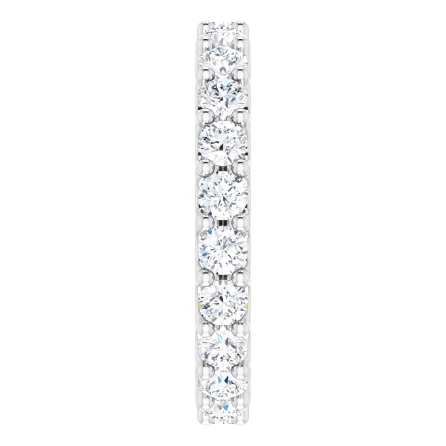 14K Gold Round Natural Diamond Shared-Prong Eternity Band – 3 mm Stones (1 3/4–2 CTW) - White Gold - view 4