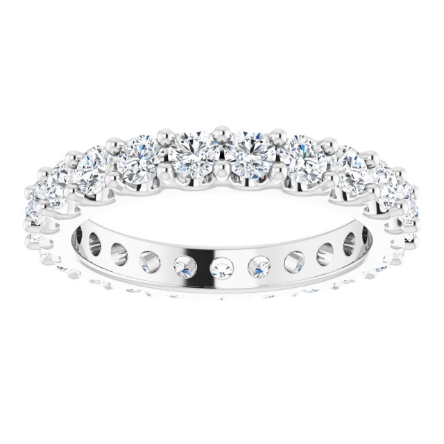 Platinum Round Natural Diamond Shared-Prong Eternity Band – 3 mm Stones (1 3/4–2 CTW) - view 3