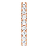 14K Gold Round Natural Diamond Shared-Prong Eternity Band – 3 mm Stones (1 3/4–2 CTW) - Rose Gold - view 4