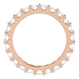 14K Gold Round Natural Diamond Shared-Prong Eternity Band – 3 mm Stones (1 3/4–2 CTW) - Rose Gold - view 2