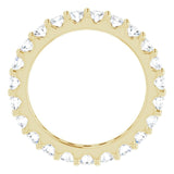 14K Gold Round Natural Diamond Shared-Prong Eternity Band – 3 mm Stones (1 3/4–2 CTW) - Yellow Gold - view 2