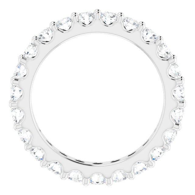 Platinum Round Natural Diamond Shared-Prong Eternity Band – 3 mm Stones (1 3/4–2 CTW) - view 2