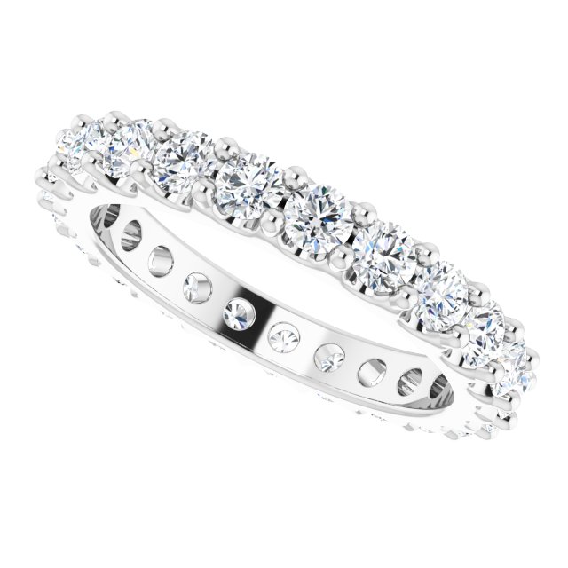 Platinum Round Natural Diamond Shared-Prong Eternity Band – 3 mm Stones (1 3/4–2 CTW) - view 5