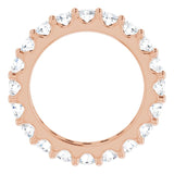 14K Gold Round Natural Diamond Shared-Prong Eternity Band – 3 mm Stones (1 3/4–2 CTW) - Rose Gold - view 2