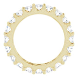 14K Gold Round Natural Diamond Shared-Prong Eternity Band – 3 mm Stones (1 3/4–2 CTW) - Yellow Gold - view 2