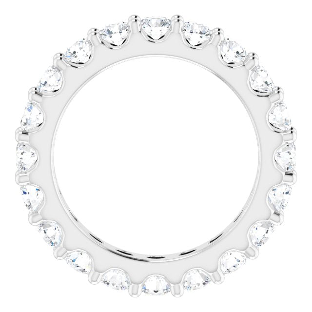 Platinum Round Natural Diamond Shared-Prong Eternity Band – 3 mm Stones (1 3/4–2 CTW) - view 2