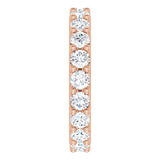 14K Gold Round Natural Diamond Shared-Prong Eternity Band – 3 mm Stones (1 3/4–2 CTW) - Rose Gold - view 3