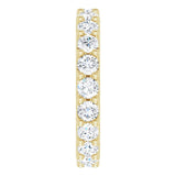 14K Gold Round Natural Diamond Shared-Prong Eternity Band – 3 mm Stones (1 3/4–2 CTW) - Yellow Gold - view 3