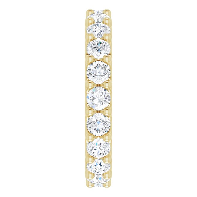 14K Gold Round Natural Diamond Shared-Prong Eternity Band – 3 mm Stones (1 3/4–2 CTW) - Yellow Gold - view 3