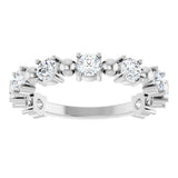 Platinum Round Natural Diamond Beaded Anniversary Band – 1/6–3/4 CTW - view 3
