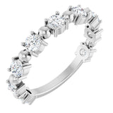 Platinum Round Natural Diamond Beaded Anniversary Band – 1/6–3/4 CTW