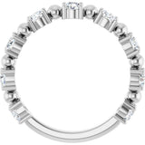 Platinum Round Natural Diamond Beaded Anniversary Band – 1/6–3/4 CTW - view 2