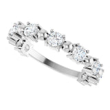 Platinum Round Natural Diamond Beaded Anniversary Band – 1/6–3/4 CTW - view 6