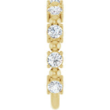 14K Gold Round Natural Diamond Beaded Anniversary Band – 1/6–3/4 CTW - Yellow Gold - view 4