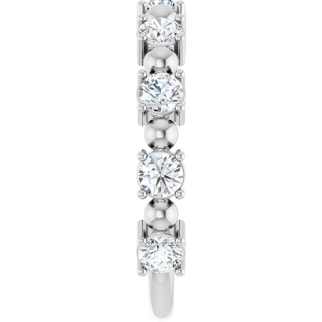 Platinum Round Natural Diamond Beaded Anniversary Band – 1/6–3/4 CTW - view 5