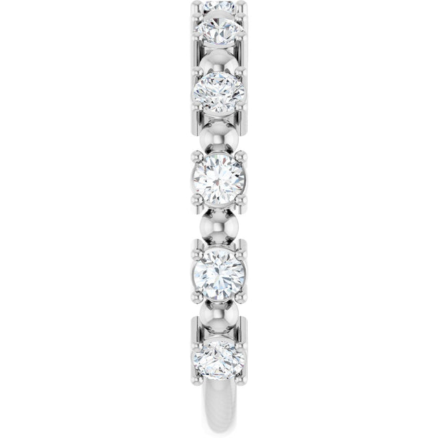 Platinum Round Natural Diamond Beaded Anniversary Band – 1/6–3/4 CTW - view 4