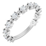 14K Gold Round Natural Diamond Beaded Anniversary Band – 1/6–3/4 CTW - White Gold