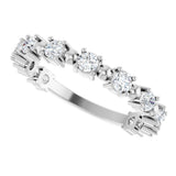 Platinum Round Natural Diamond Beaded Anniversary Band – 1/6–3/4 CTW - view 5