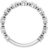 Platinum Round Natural Diamond Beaded Anniversary Band – 1/6–3/4 CTW - view 2