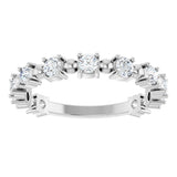 Platinum Round Natural Diamond Beaded Anniversary Band – 1/6–3/4 CTW - view 3