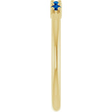 14K Gold Round Lab-Grown Blue Sapphire Milestone Anniversary Band - Yellow Gold - view 4