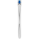 14K Gold Round Lab-Grown Blue Sapphire Milestone Anniversary Band - White Gold - view 4