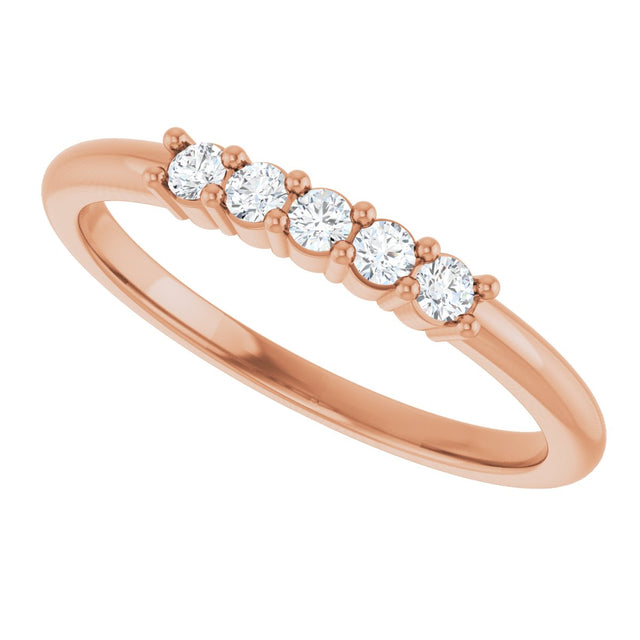 14K Gold Round Lab-Grown Diamond Milestone Anniversary Band – 1/6–3/8 CTW - Rose Gold - view 5