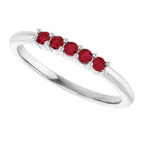 Platinum Round Lab-Grown Red Ruby Milestone Anniversary Band - view 5