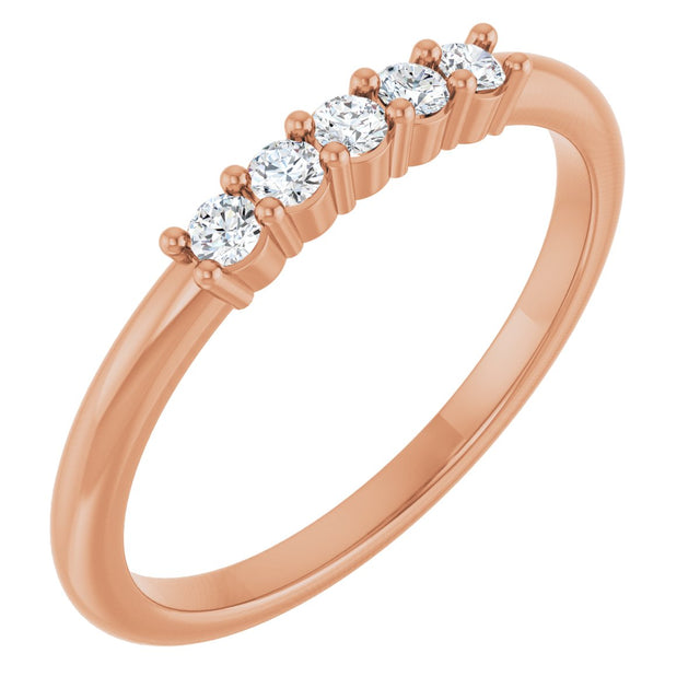 14K Gold Round Lab-Grown Diamond Milestone Anniversary Band – 1/6–3/8 CTW - Rose Gold