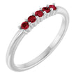 Platinum Round Natural Red Ruby Milestone Anniversary Band