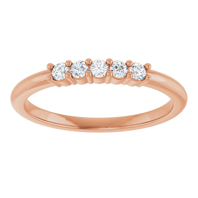 14K Gold Round Natural Diamond Milestone Anniversary Band – 1/6–5/8 CTW - Rose Gold - view 3