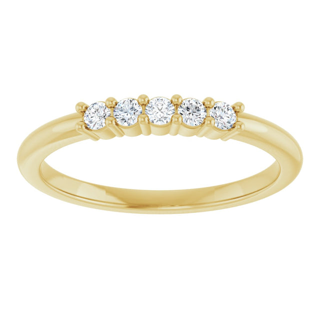 14K Gold Round Lab-Grown Diamond Milestone Anniversary Band – 1/6–3/8 CTW - Yellow Gold - view 3
