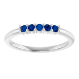 Platinum Round Lab-Grown Blue Sapphire Milestone Anniversary Band - view 3