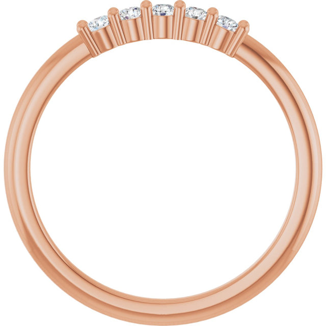 14K Gold Round Natural Diamond Milestone Anniversary Band – 1/6–5/8 CTW - Rose Gold - view 2