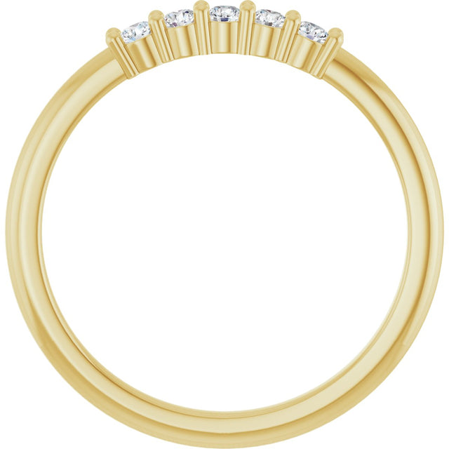 14K Gold Round Natural Diamond Milestone Anniversary Band – 1/6–5/8 CTW - Yellow Gold - view 2