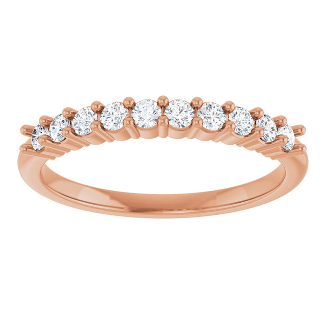 14K Gold Round Lab-Grown Diamond Milestone Anniversary Band – 1/6–3/8 CTW - Rose Gold - view 2