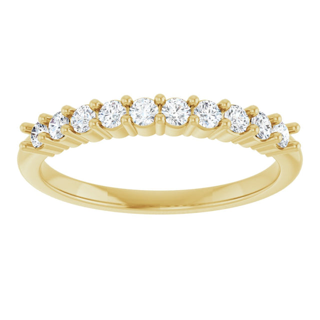 14K Gold Round Natural Diamond Milestone Anniversary Band – 1/6–5/8 CTW - Yellow Gold - view 3