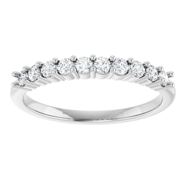 Platinum Round Natural Diamond Milestone Anniversary Band – 1/6–3/4 CTW - view 3