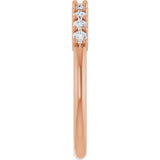 14K Gold Round Natural Diamond Milestone Anniversary Band – 1/6–5/8 CTW - Rose Gold - view 4