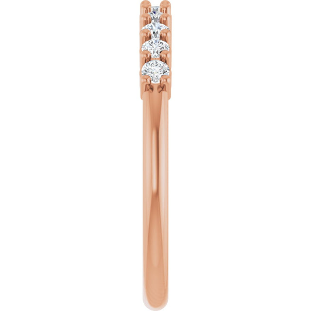 14K Gold Round Lab-Grown Diamond Milestone Anniversary Band – 1/6–3/8 CTW - Rose Gold - view 4