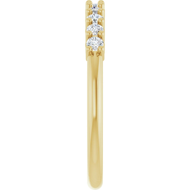 14K Gold Round Lab-Grown Diamond Milestone Anniversary Band – 1/6–3/8 CTW - Yellow Gold - view 4