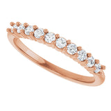 14K Gold Round Natural Diamond Milestone Anniversary Band – 1/6–5/8 CTW - Rose Gold - view 5