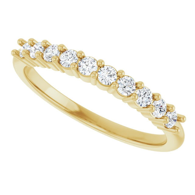 14K Gold Round Natural Diamond Milestone Anniversary Band – 1/6–5/8 CTW - Yellow Gold - view 5